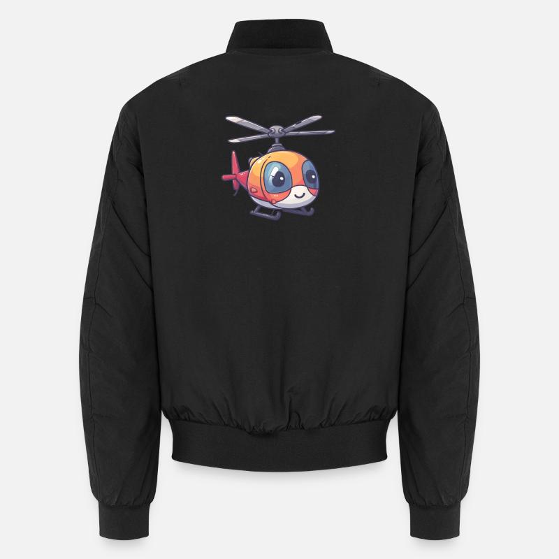 Smiling helicopter - Unisex Bomber Jacket - black