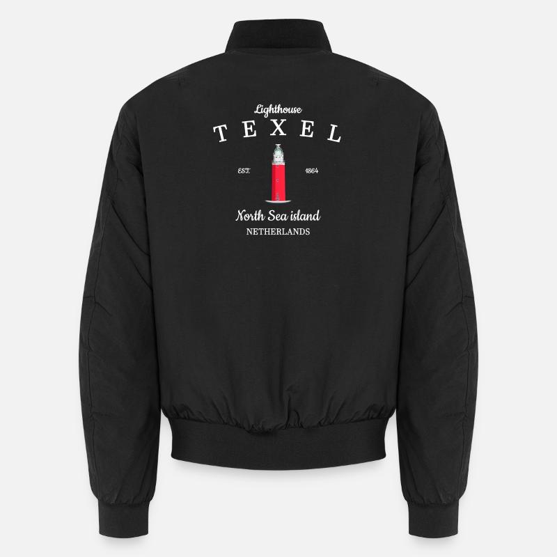 Phare sur Texel, Pays-Bas, dessin à la main Bomber unisexe