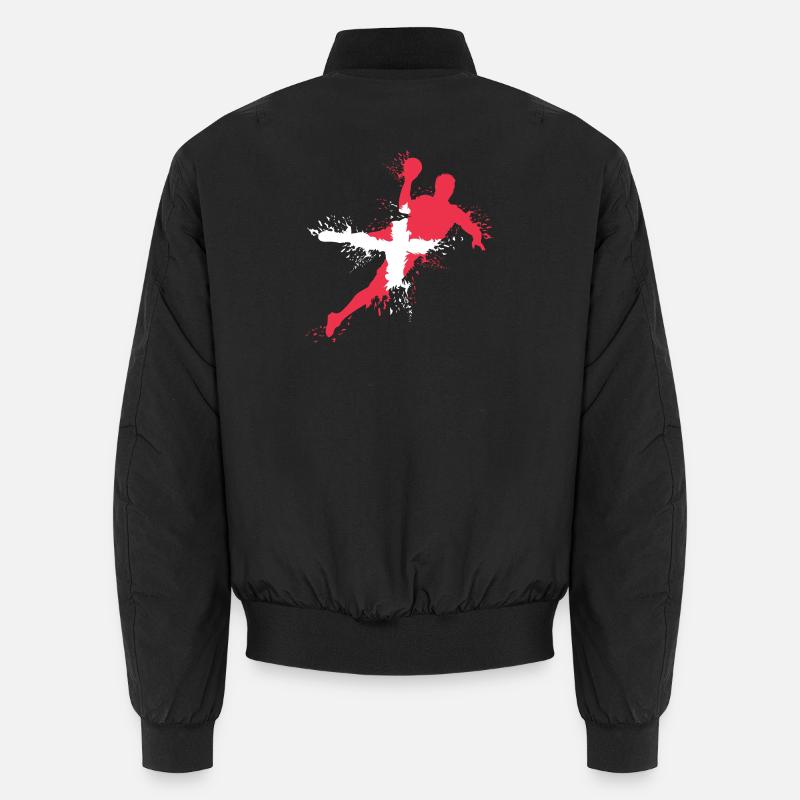 Handball Team Denmark Handball Player Symbol Throw icon Unisex Bomber Jacket