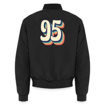 T-Shirt rétro Vintage numéro 95 quatre-vingt-quinze - Bomber unisexe - noir - Dos - AI Model Male 185 light (185cm)