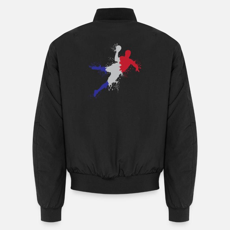 Handball Team Frankreich Flagge Eplosion Symbol Unisex Bomberjacke