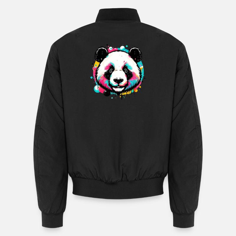 Panda - Unisex Bomber Jacket - black