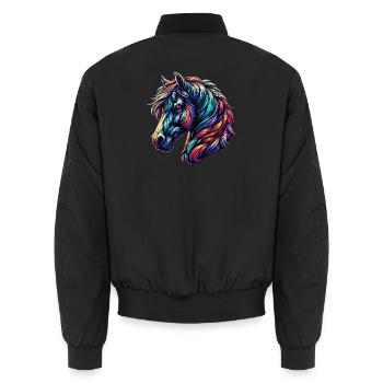 Cheval - Bomber unisexe - noir - Dos - AI Model Male 185 light (185cm)