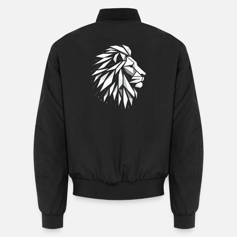 Löwenkopf Polygonkunst Unisex Bomberjacke