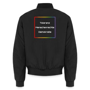 Regenbogen Toleranz Menschenrechte Demokratie - Unisex Bomberjacke - Schwarz - Hinten - AI Model Male 185 light (185cm)