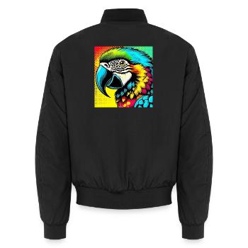 Perroquet Pop Art - Bomber unisexe - noir - Dos - AI Model Male 185 light (185cm)