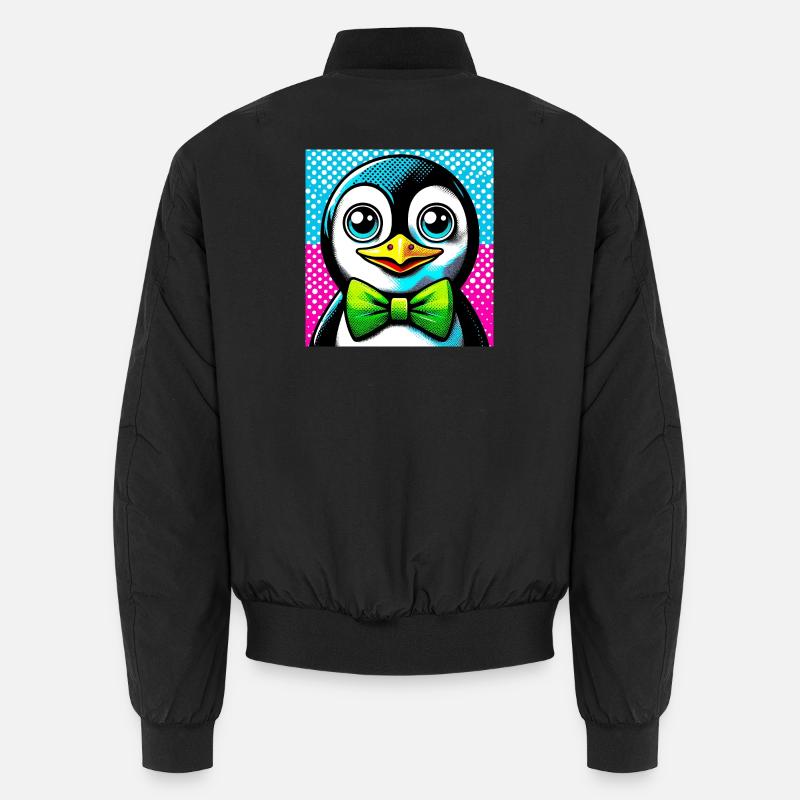 Pinguin mit Fliege Pop Art Unisex Bomberjacke