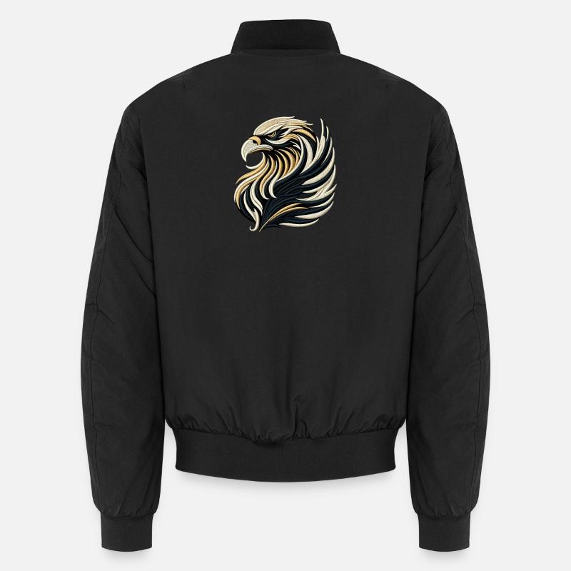 Tee Majestueux Aigle Brodé - Bomber unisexe - noir