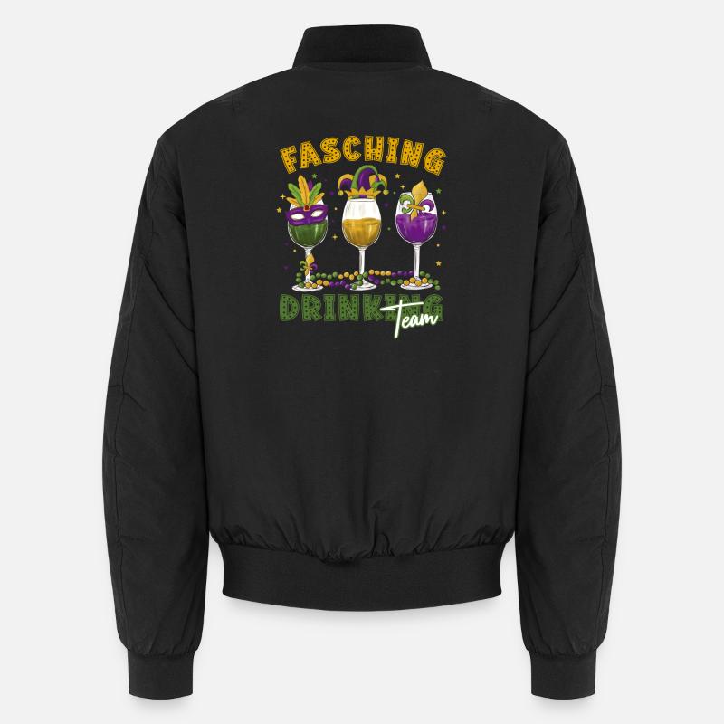 Fasching Karneval Drink Team Masken Gläser Unisex Bomberjacke
