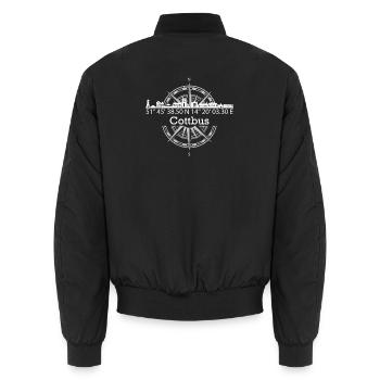 Koordinaten Cottbus - Unisex Bomberjacke - Schwarz - Hinten - AI Model Male 185 light (185cm)