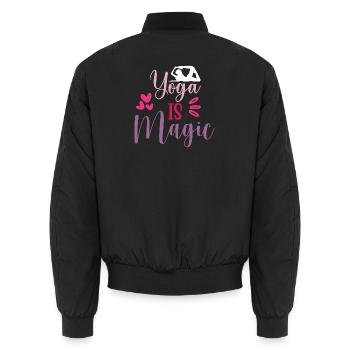 Yoga ist Magie - Unisex Bomberjacke - Schwarz - Hinten - AI Model Male 185 light (185cm)