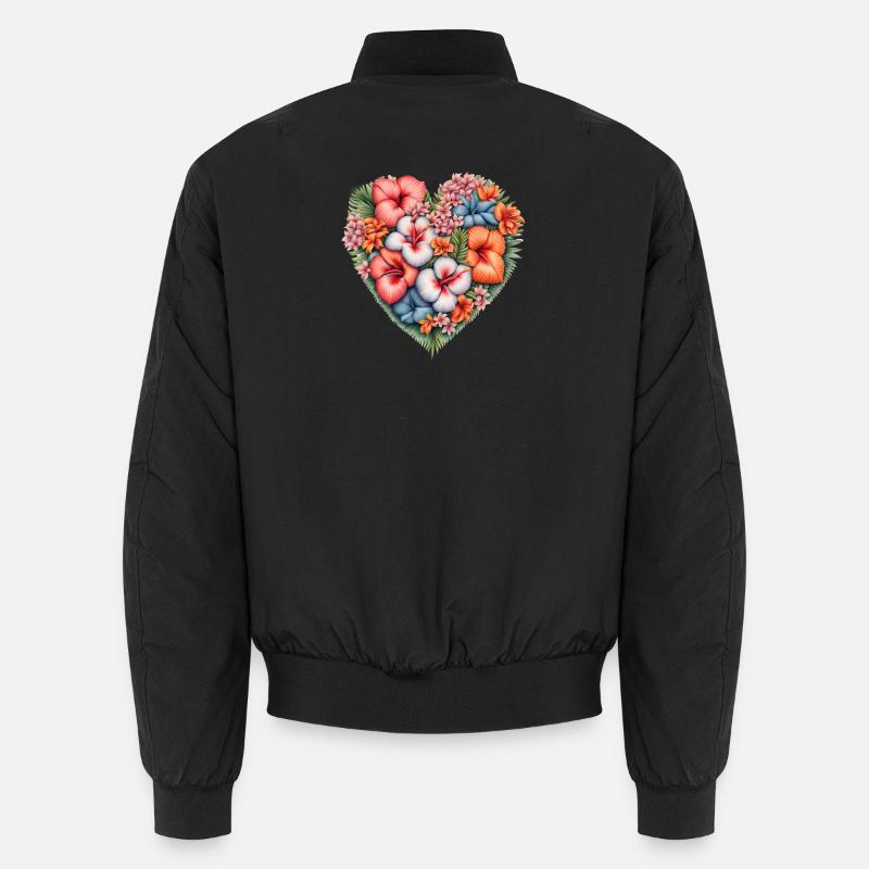 Motif de fleur de coeur d’hibiscus Bomber unisexe