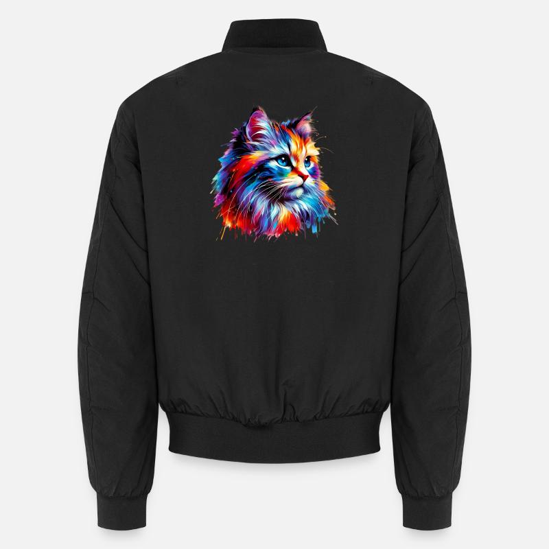 Cat - Unisex Bomber Jacket - black