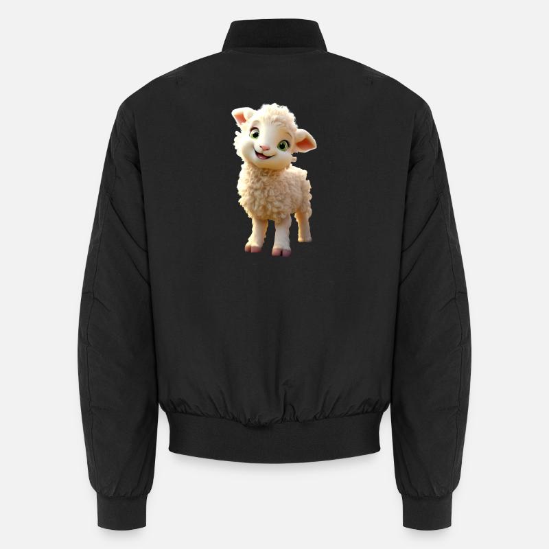 Sheep Lamb Mowing Sheep Shepherd Cute Sheep Sheep Unisex Bomber Jacket