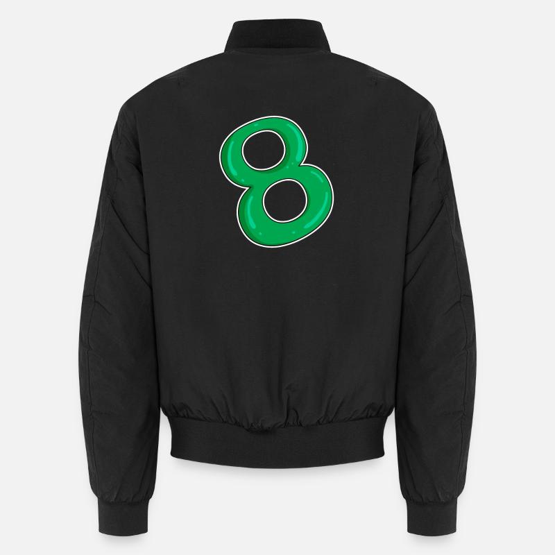 Eight - 8 - Green - Unisex Bomber Jacket - black