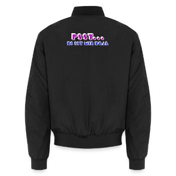 Ist Mir Wurscht Statement Haltung Relax Egal - Unisex Bomberjacke - Schwarz - Hinten - AI Model Male 185 light (185cm)