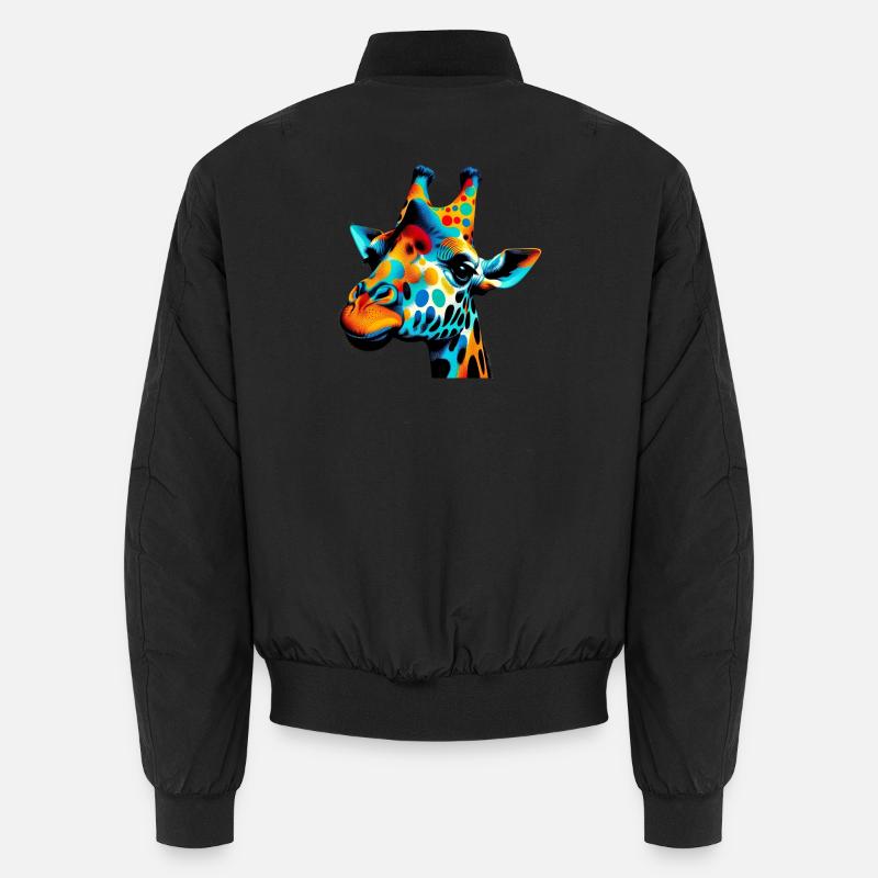 Giraffe Pop Art - Unisex Bomberjacke - Schwarz