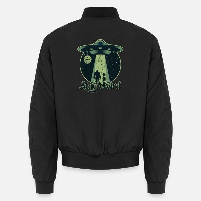 Bleib seltsam - UFO, Alien - Unisex Bomberjacke - Schwarz