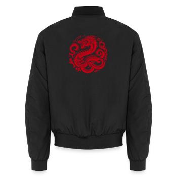 Tatouage de dragon chinois - Bomber unisexe - noir - Dos - AI Model Male 185 light (185cm)