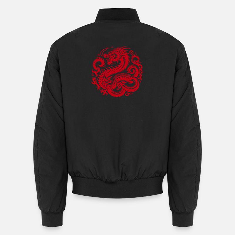 Tatouage de dragon chinois - Bomber unisexe - noir