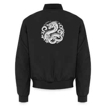 Tatouage de dragon chinois - Bomber unisexe - noir - Dos - AI Model Male 185 light (185cm)