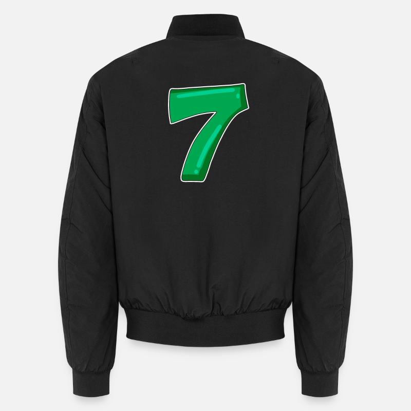 Number 7 Number - Unisex Bomber Jacket - black