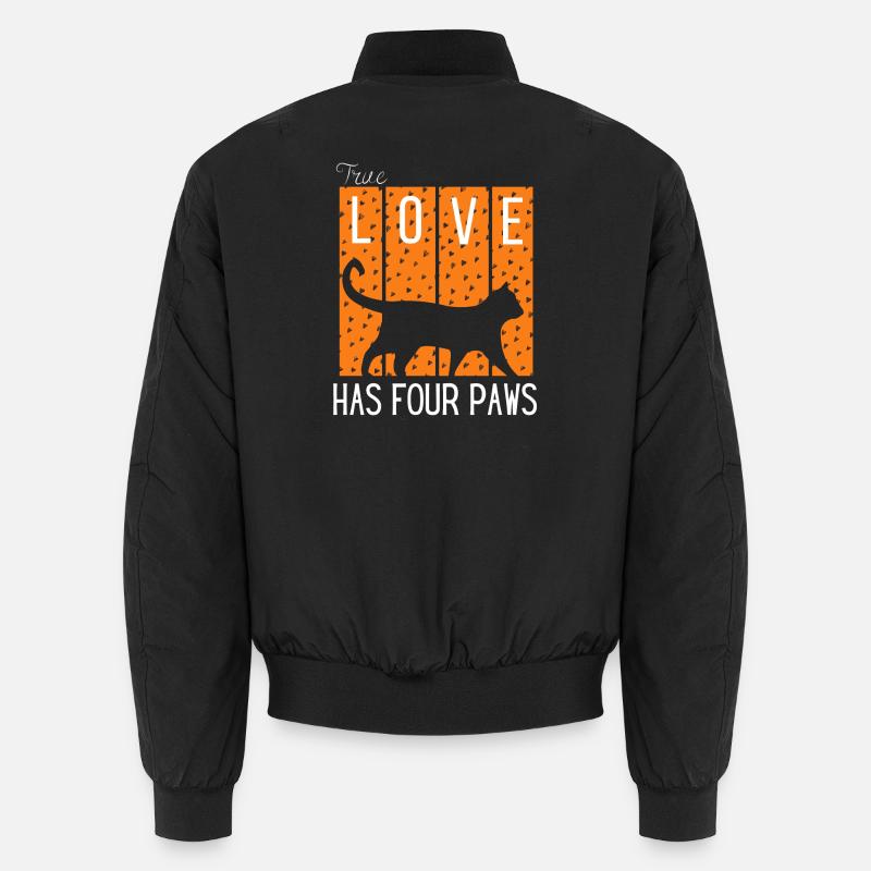 Love Has Four Paws Cat Silhouette Unisex Bomber Jacket