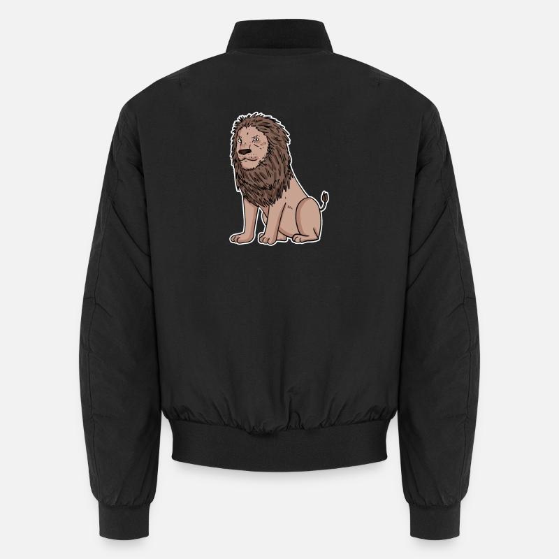 Lion Motif - Bomber unisexe - noir