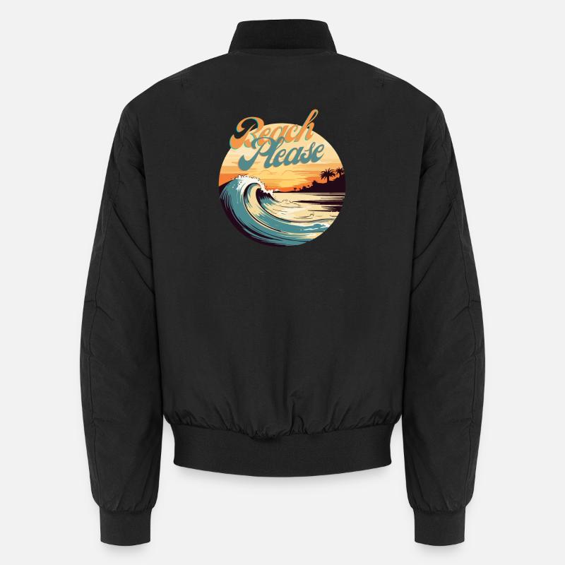 BeachPlease Vague Retro du Coucher de Soleil Bomber unisexe