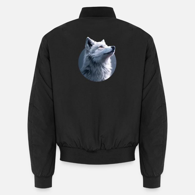 Illustration de Loup Blanc Bomber unisexe