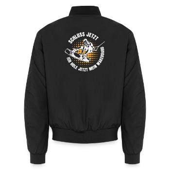 Stunt Wakeboard Surfboard Kitesurfer Statement - Unisex Bomber Jacket - black - Back - AI Model Male 185 light (185cm)