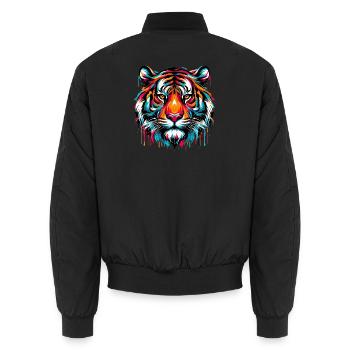 Tiger - Unisex Bomberjacke - Schwarz - Hinten - AI Model Male 185 light (185cm)