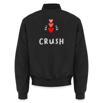 HERZ. PAAR. ICH HABE GERADE GEHEIRATET. Junggesellinnenabschied. VALENTINSTAG. - Unisex Bomberjacke - Schwarz - Hinten - AI Model Male 185 light (185cm)