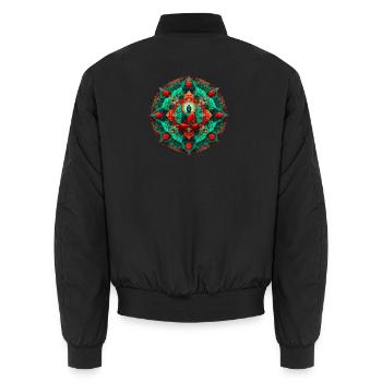 Bouddha Mandala sarcelle - Bomber unisexe - noir - Dos - AI Model Male 185 light (185cm)