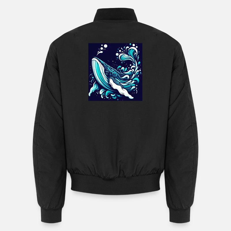 Whale - Unisex Bomber Jacket - black