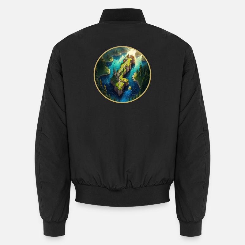 Fantasy Sweden map - Unisex Bomber Jacket - black