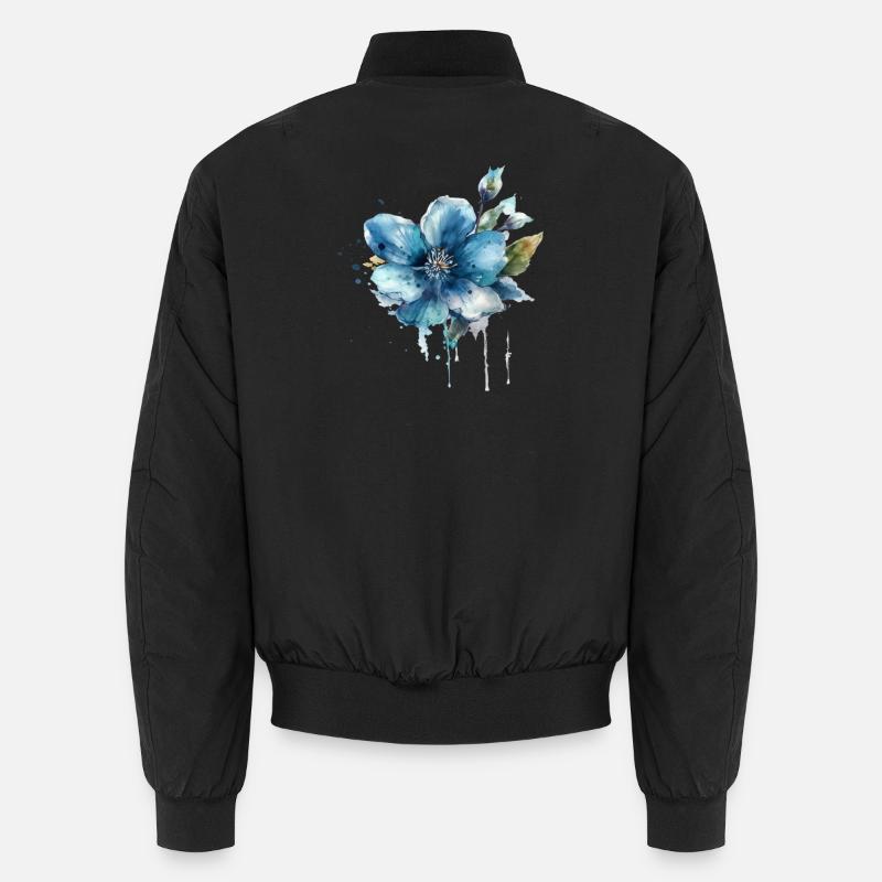 Fleur bleue - Bomber unisexe - noir