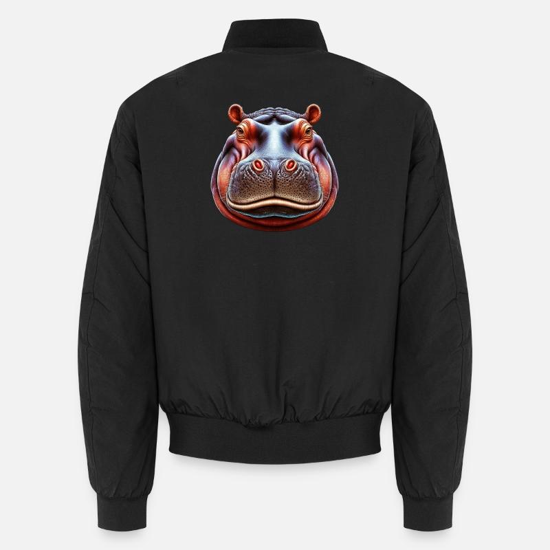 Hippopotamus - Unisex Bomber Jacket - black