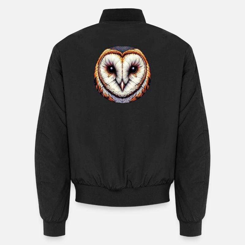 Schleiereule - Unisex Bomberjacke - Schwarz