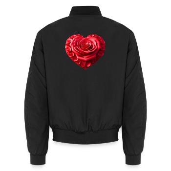 Coeur de rose (01) - Bomber unisexe - noir - Dos - AI Model Male 185 light (185cm)