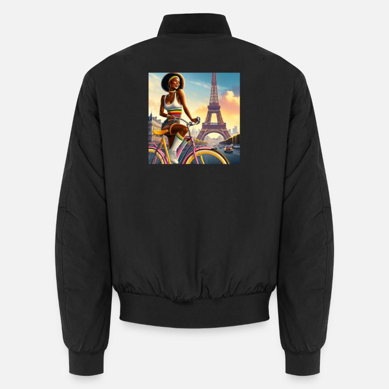 Belle Fille à Vélo, Tour Eiffel Bomber unisexe
