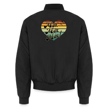 moin, Norddeutscher Gruss, hallo - Unisex Bomberjacke - Schwarz - Hinten - AI Model Male 185 light (185cm)