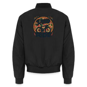 Design der Pizza-Radtour - Unisex Bomberjacke - Schwarz - Hinten - AI Model Male 185 light (185cm)