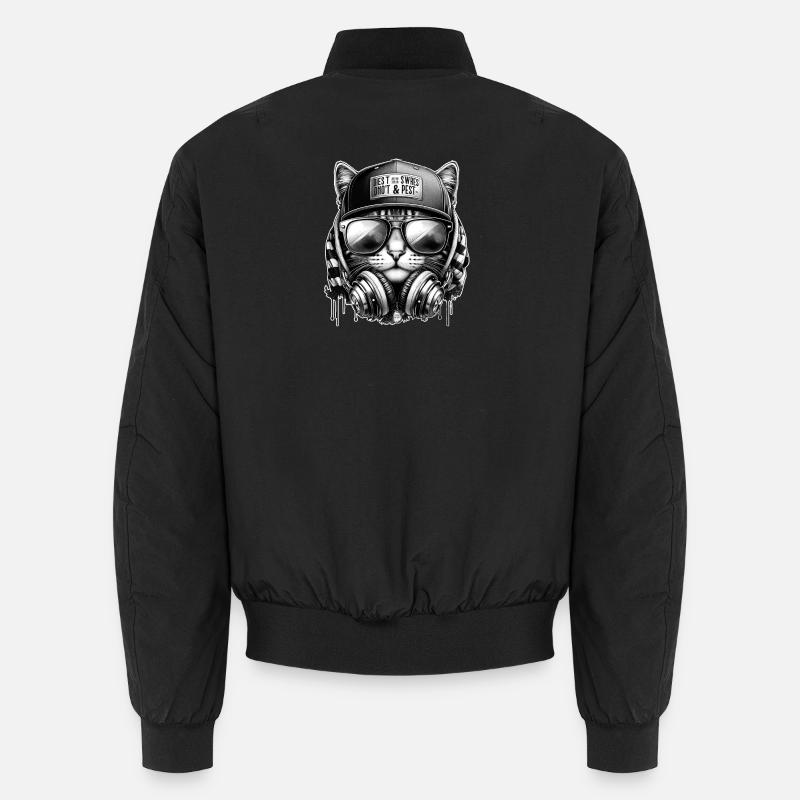 Katze DJ mit Kopfhörer Cap Unisex Bomberjacke