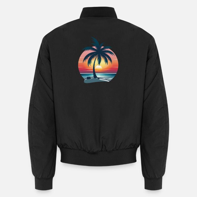 Palmier coucher de soleil Bomber unisexe