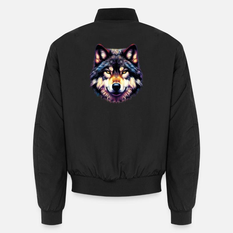 Wolf - Unisex Bomber Jacket - black
