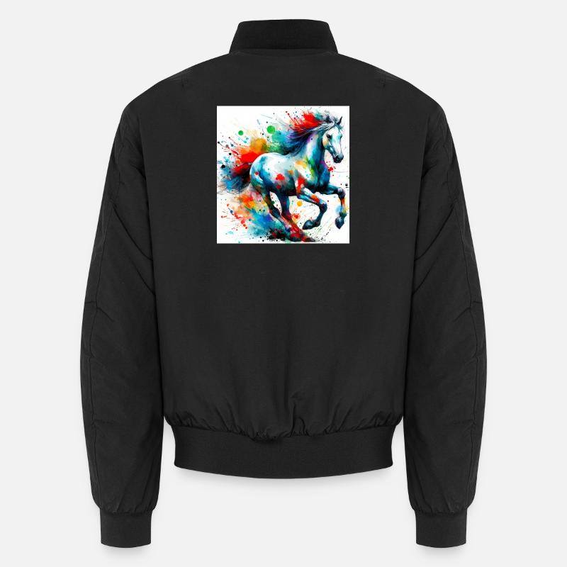 Pferd - Unisex Bomberjacke - Schwarz