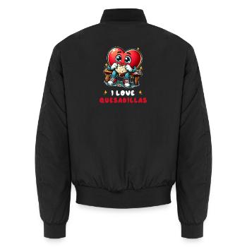 J'aime les Quesadillas Mexico - Bomber unisexe - noir - Dos - AI Model Male 185 light (185cm)