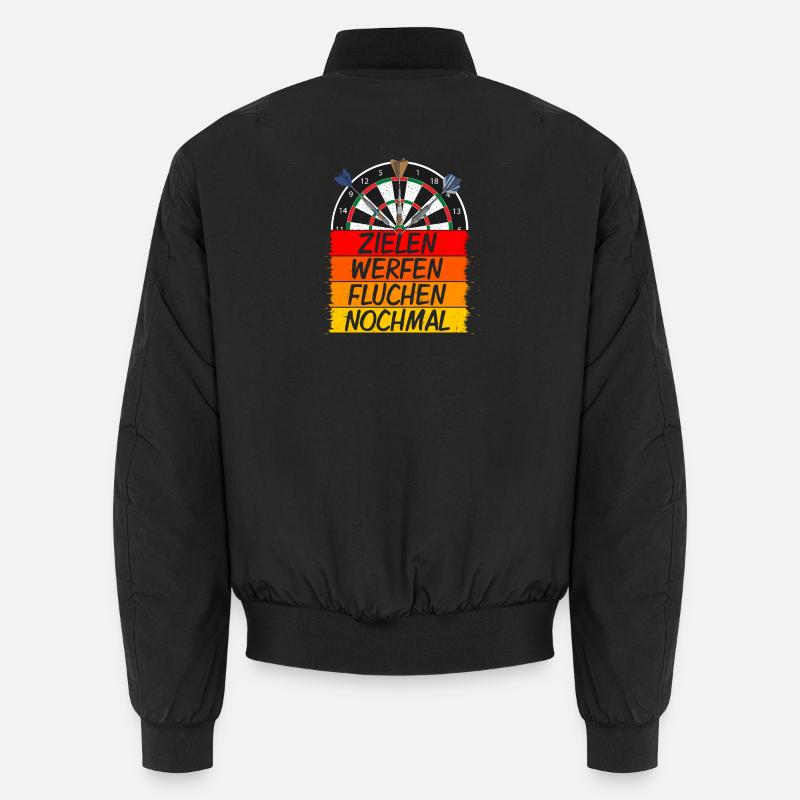 Zielen, Werfen, Fluchen, Nochmal - Unisex Bomberjacke - Schwarz