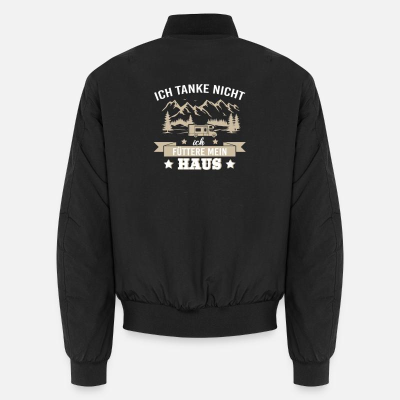 Camping Wohnwagen zelten - Unisex Bomberjacke - Schwarz